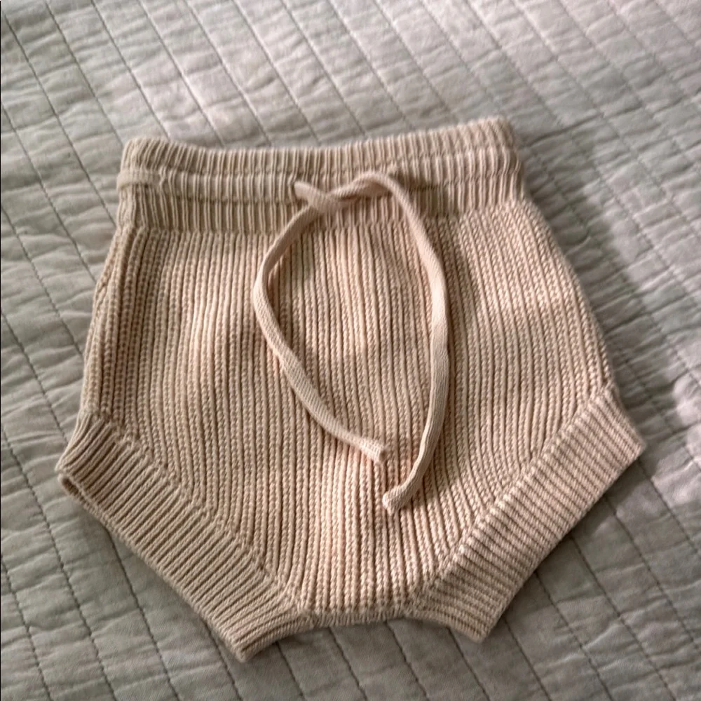 Cozy Knit Kids Shorts - Cream